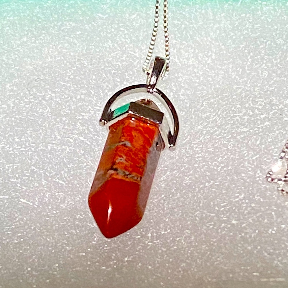 Natural Granite Sterling Silver Necklace